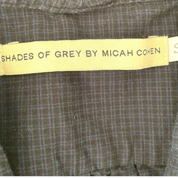 🍀Shades of Grey By Micah Cohen Blue Micro Check Summer Romper Size S - Picture 9 of 9